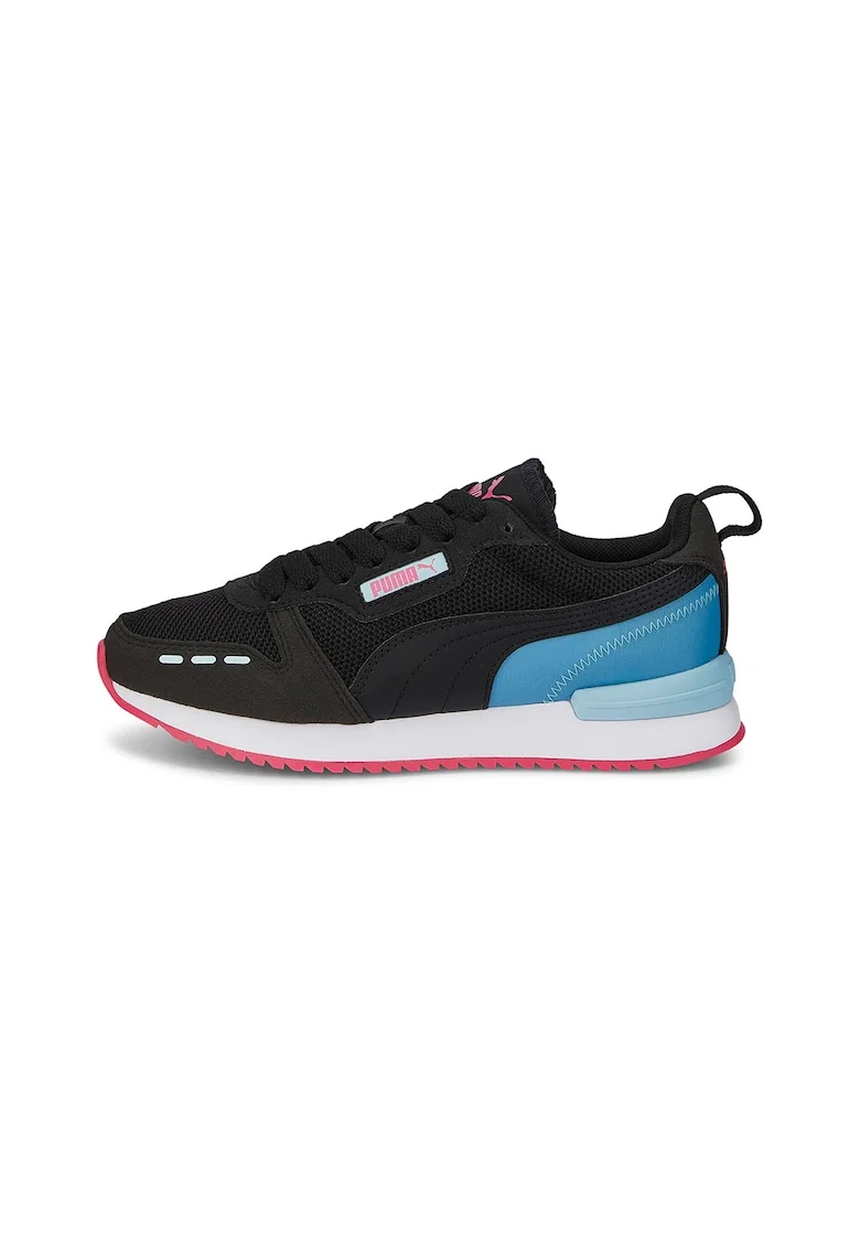 Pantofi sport cu garnituri de piele ecologica R78, Negru/Albastru