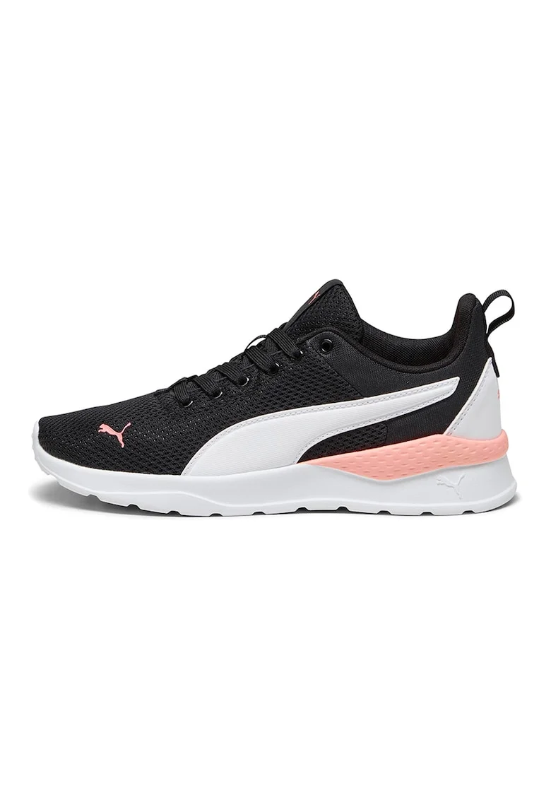 Pantofi sport Anzarun Lite din plasa cu garnituri din piele ecologica, Alb/Negru/Roz pastel