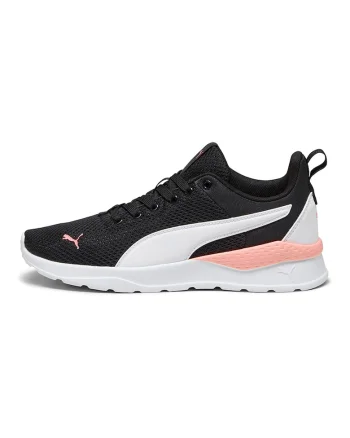 Pantofi sport Anzarun Lite din plasa cu garnituri din piele ecologica, Alb/Negru/Roz pastel