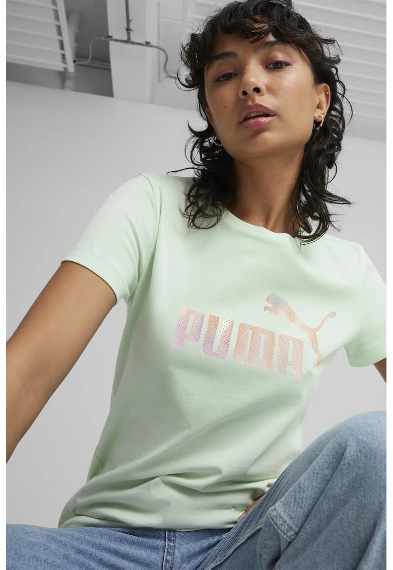 Tricou din bumbac Ess+ Summer Daze, Portocaliu pal/Verde pal/Lila