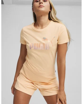 Tricou din bumbac Ess+ Summer Daze, Piersica/Lila/Albastru