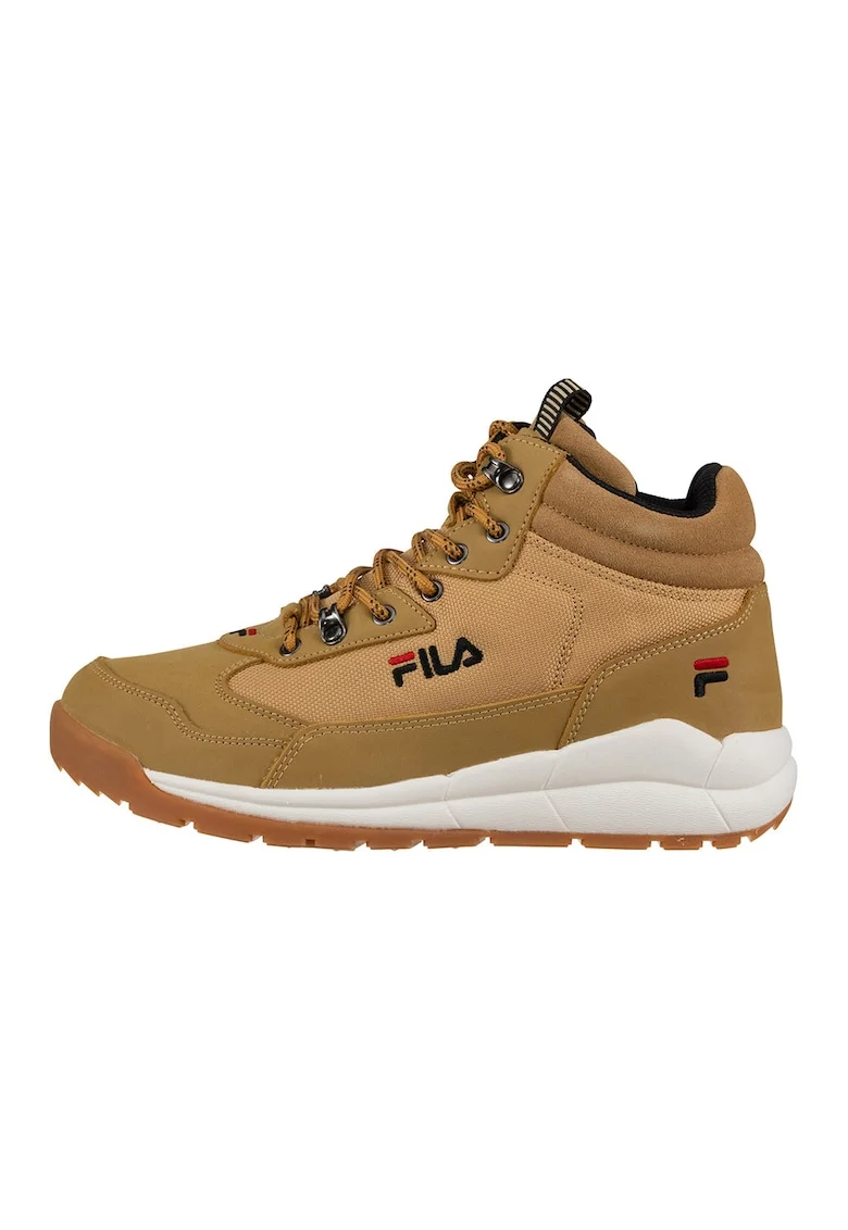 Ghete din piele si material textil Alpha, Caramel