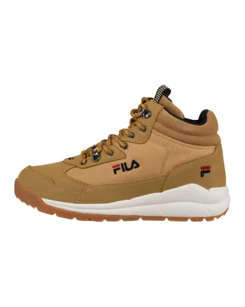 Ghete din piele si material textil Alpha, Caramel