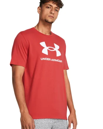 Tricou lejer cu imprimeu logo, Coral