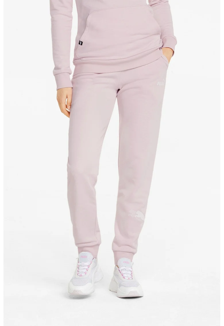 Pantaloni sport cu buzunare laterale Power, Roz pastel