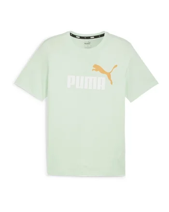 Tricou de bumbac cu imprimeu logo Essentials+2, Alb/Portocaliu/Verde pal