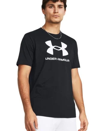 Tricou lejer cu imprimeu logo, Alb/Negru