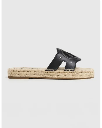 Papuci de piele ecologica, Negru