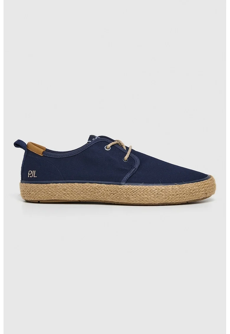 Mocasini din material textil, Bleumarin