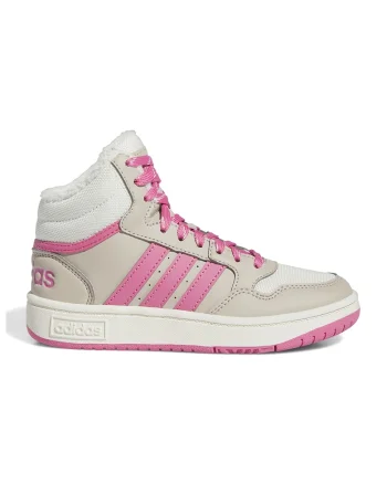 Pantofi sport mid-high din piele ecologica cu logo, Roz/Bej deschis