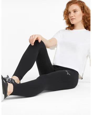 Colanti cu talie inalta si logo, Negru