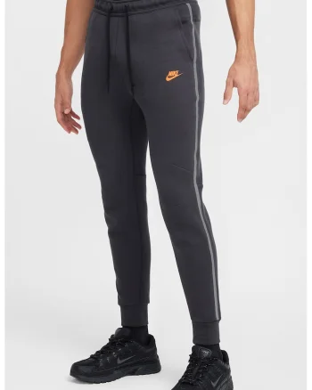 Pantaloni de trening din amestec de bumbac cu detalii fosforescente, Portocaliu/Gri antracit