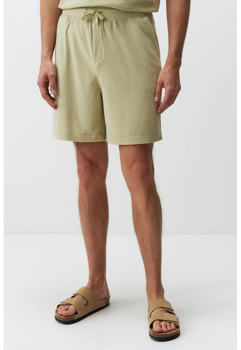 Pantaloni scurti cu snur si buzunare laterale, Bej