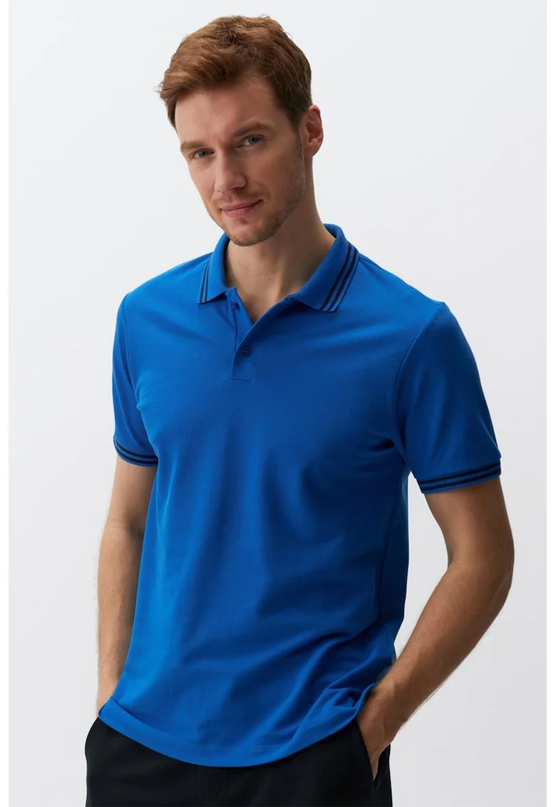 Tricou polo uni din amestec de bumbac, Albastru royal