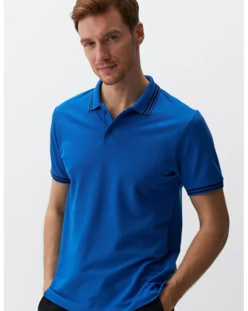 Tricou polo uni din amestec de bumbac, Albastru royal