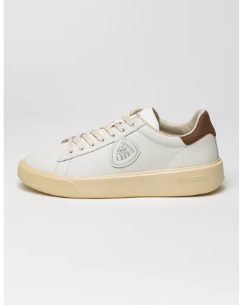 Pantofi sport de piele Buck, Maro/Alb murdar