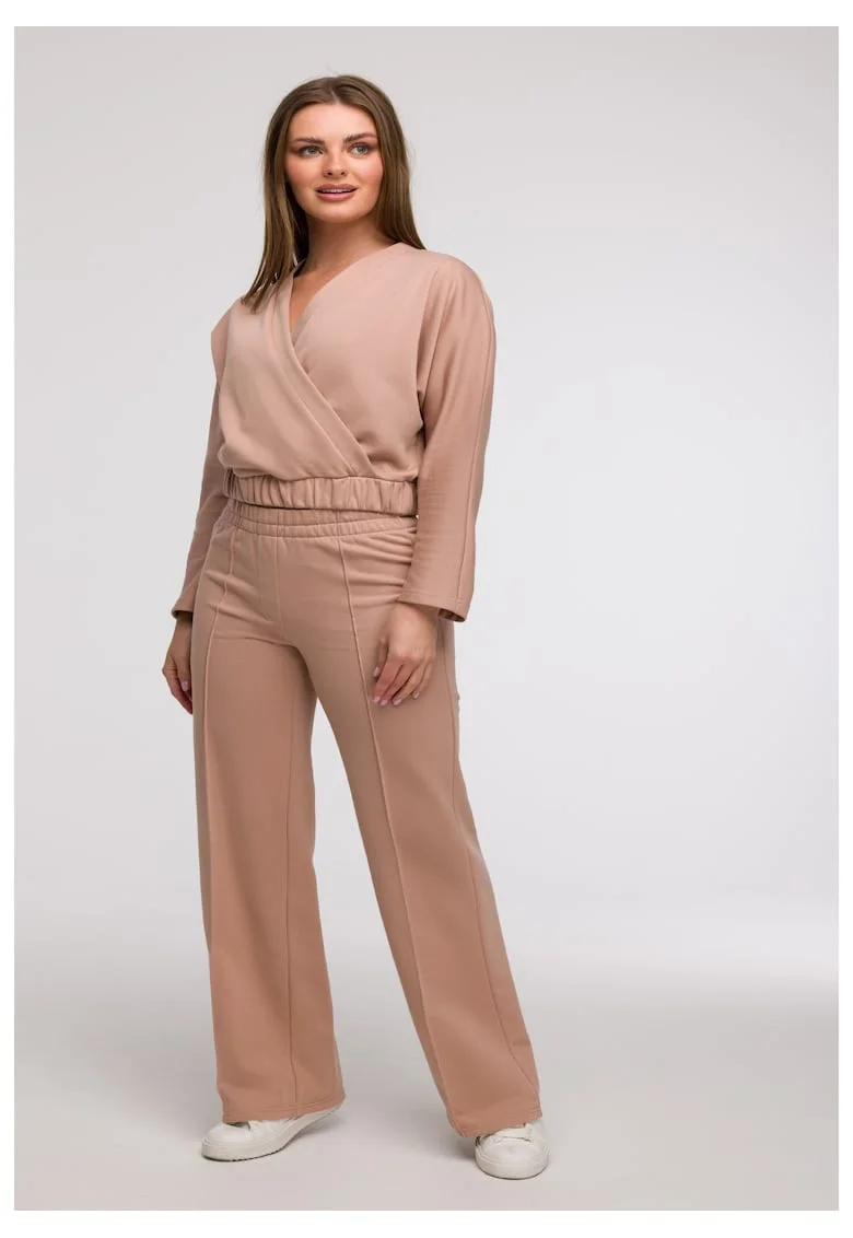 Pantaloni de trening cu croiala larga, Bej