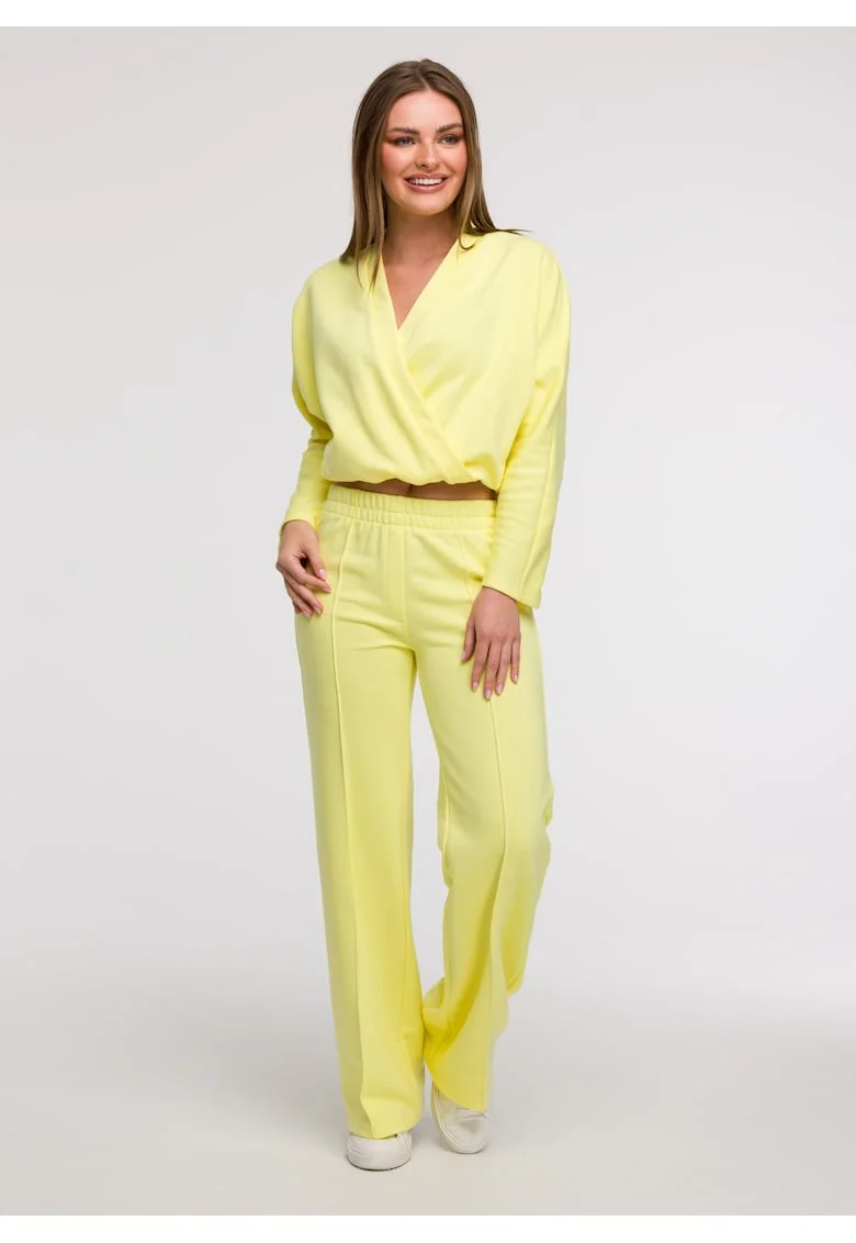 Pantaloni de trening cu croiala larga, Galben deschis