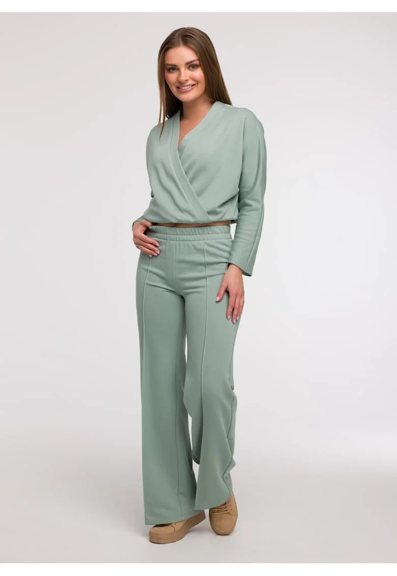Pantaloni de trening cu croiala larga, Verde menta