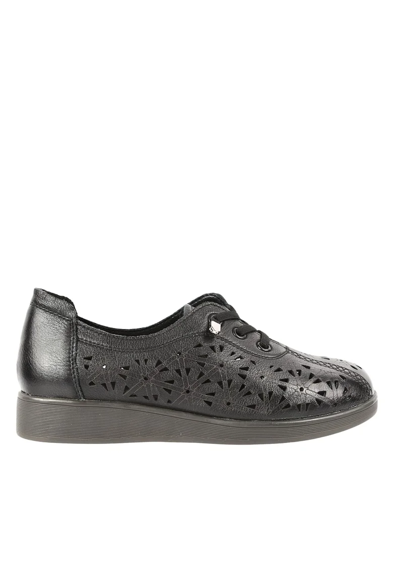 Pantofi casual, dama,  GA 9067 negru, piele naturala, Negru