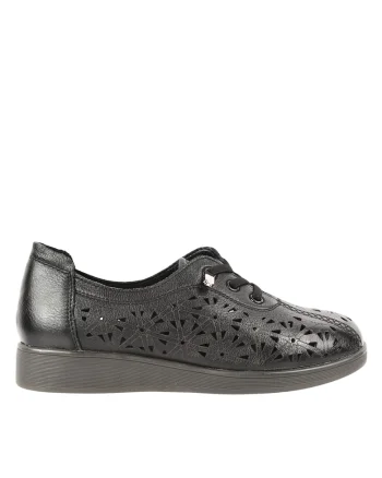 Pantofi casual, dama,  GA 9067 negru, piele naturala, Negru