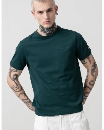 Tricou din material pique cu model uni, Verde englez