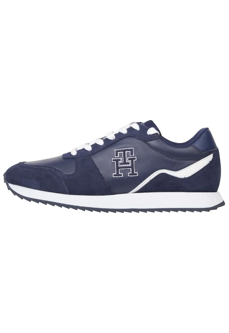 Pantofi sport de piele cu logo brodat Runner Evo