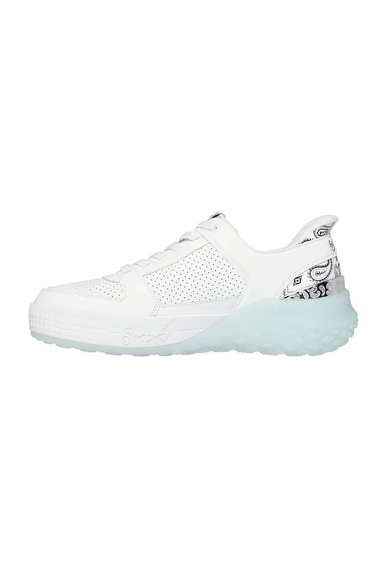 Pantofi sport cu garnituri de piele Sizzle- Snoop Dog, Alb/Albastru azur