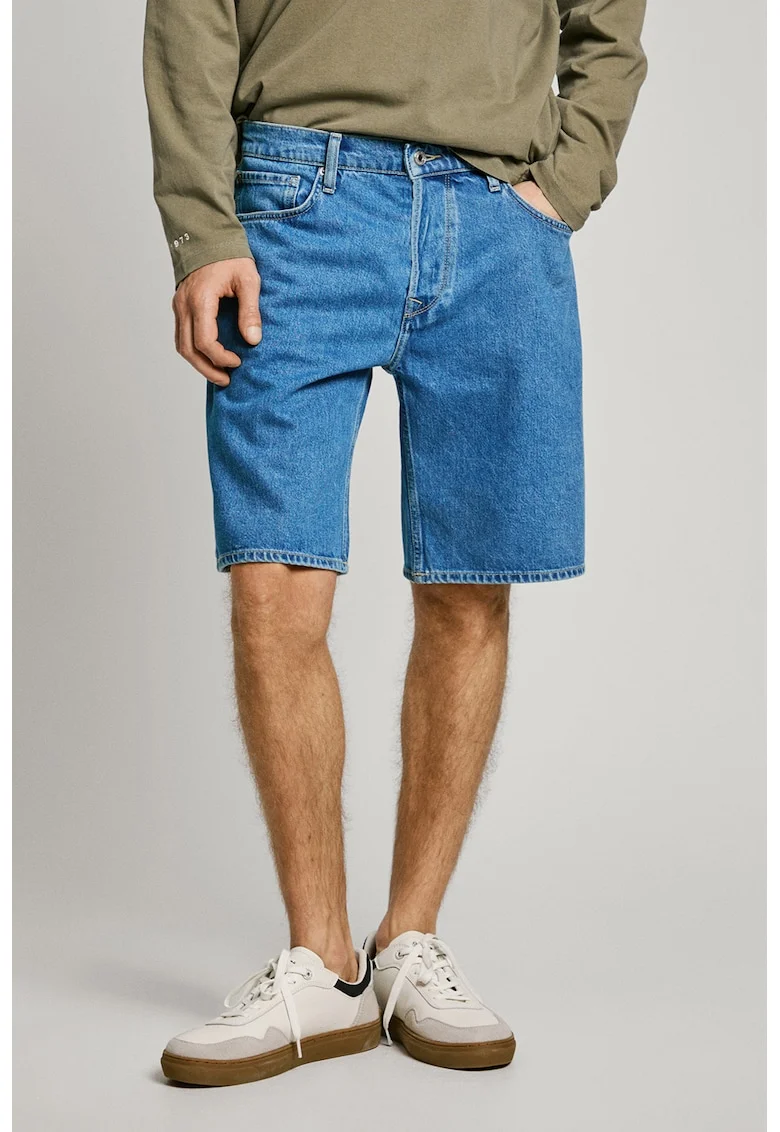 Blugi scurti relaxed fit, Albastru