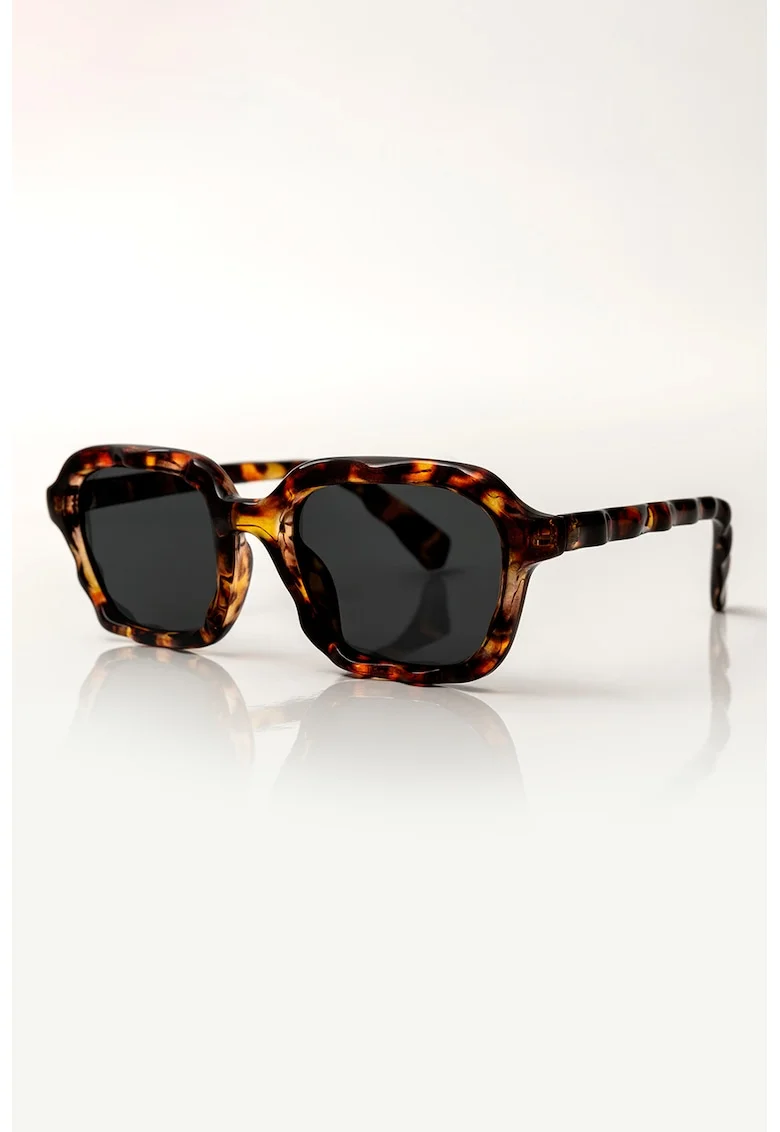 Ochelari de soare patrati Violet, Maro inchis/Galben sofran