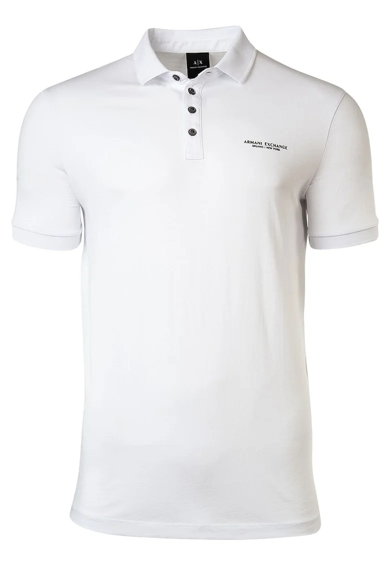 Tricou polo regular fit, Alb
