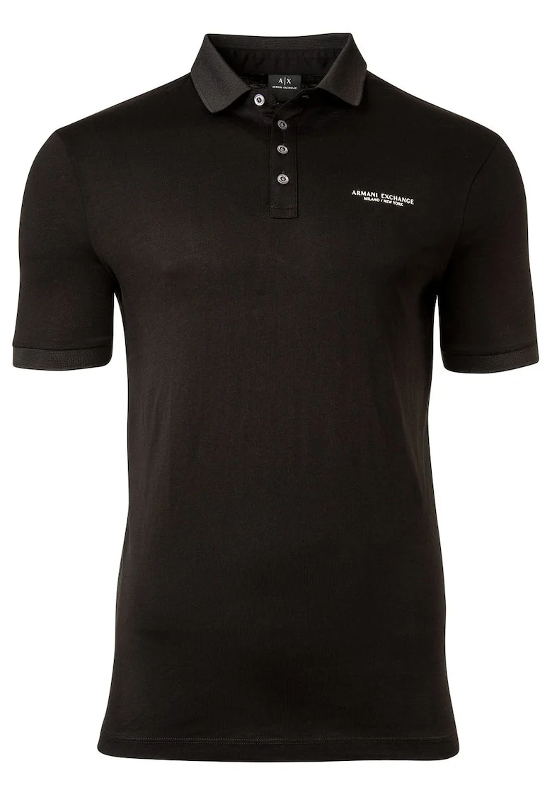 Tricou polo regular fit, Negru