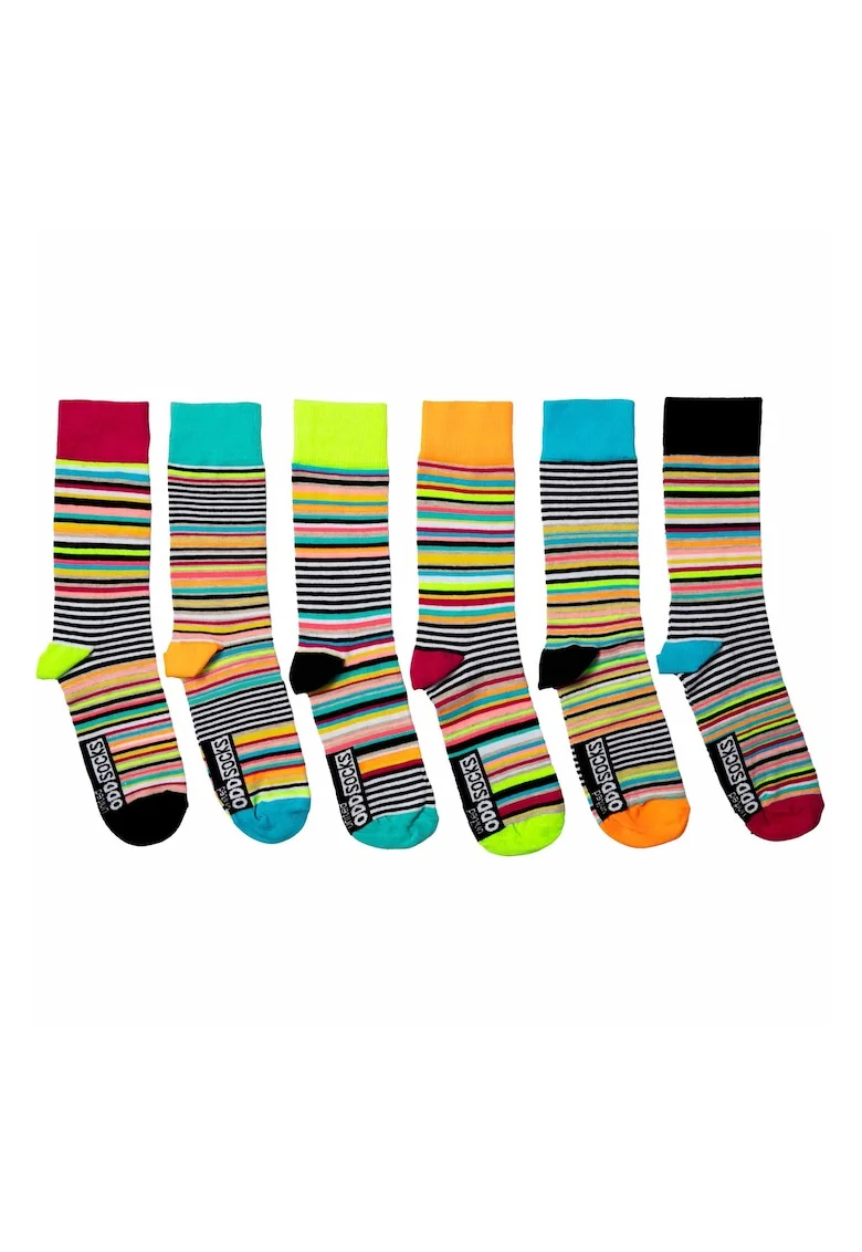 Set de sosete lungi cu imprimeu - 6 piese, Multicolor