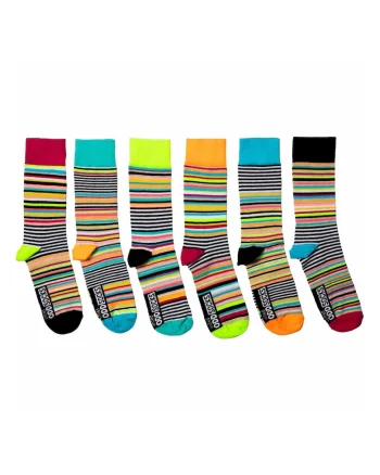 Set de sosete lungi cu imprimeu - 6 piese, Multicolor