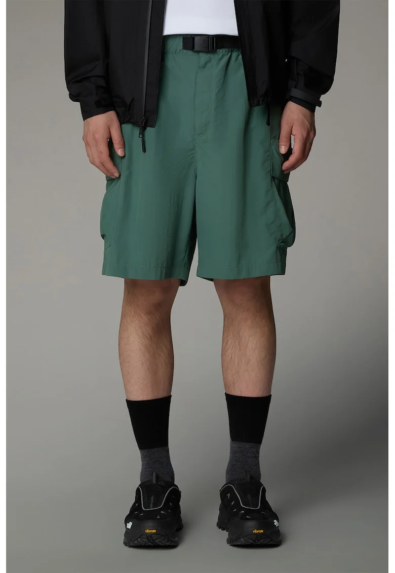 Pantaloni scurti cu buzunare laterale, Verde inchis