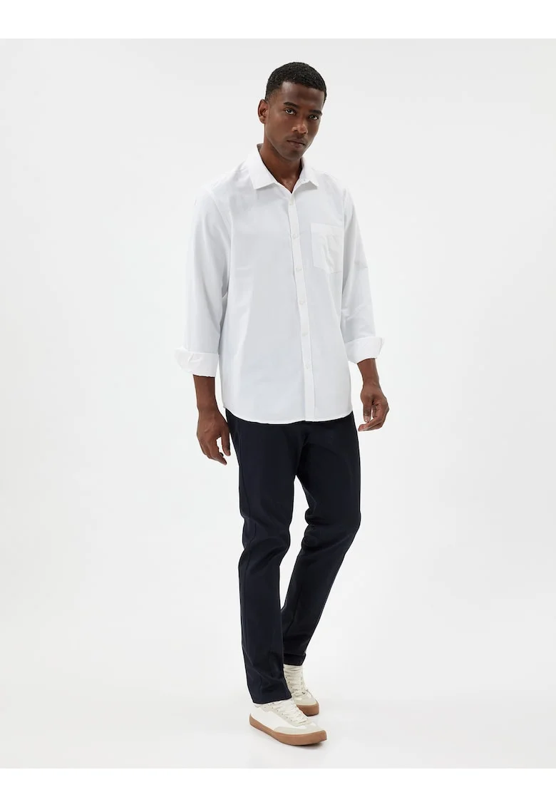 Pantaloni slim fit chino, Bleumarin
