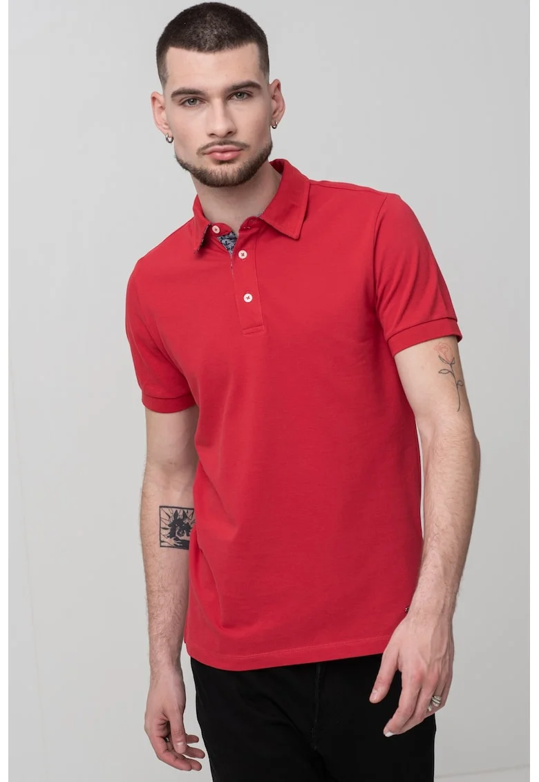 Tricou polo din bumbac, Rosu
