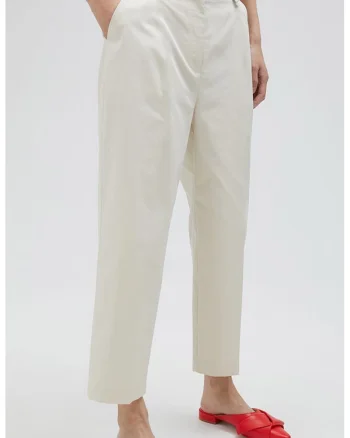 Pantaloni regular fit cu buzunare laterale, Alb murdar