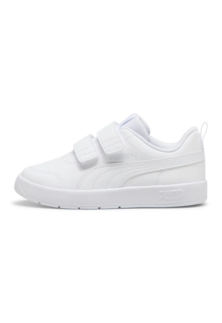 Pantofi sport Courtflex V3 cu velcro, Alb optic