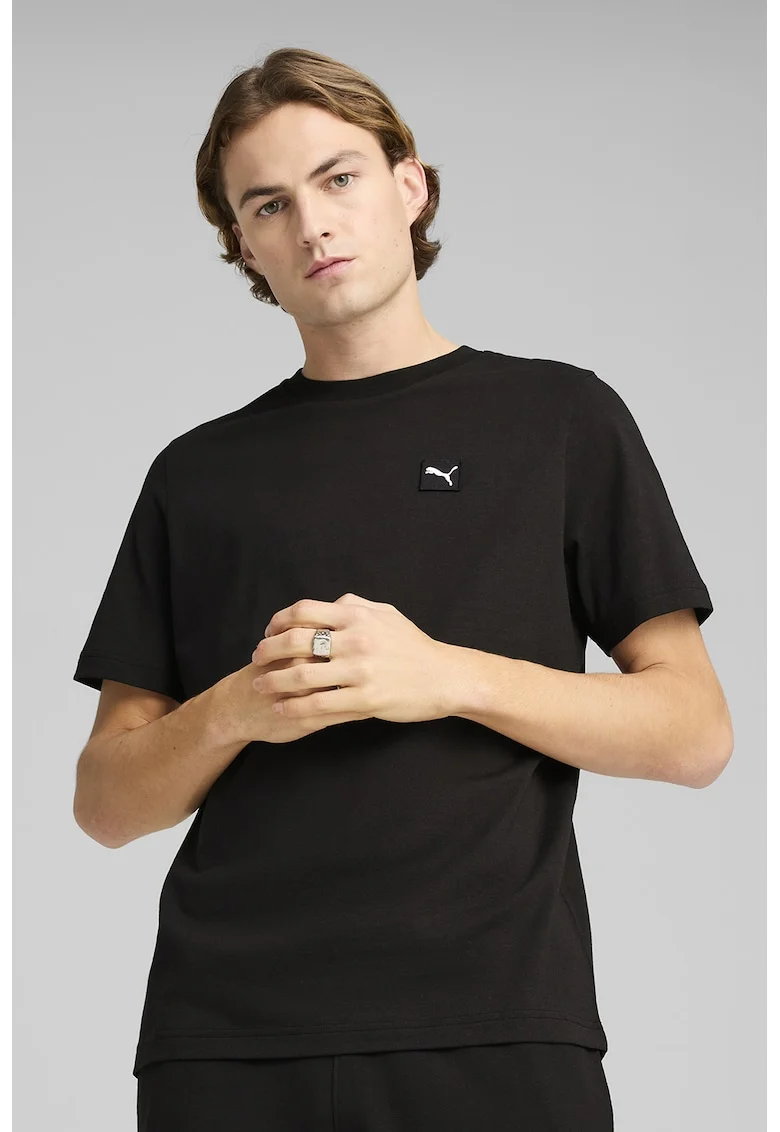 Tricou de bumbac cu logo ESS Elevated, Negru stins