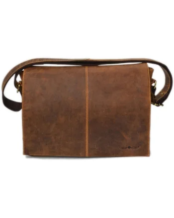 Geanta umar unisex piele naturala maro antichizat 39 x 30 cm, Vintage,  Maro antichizat