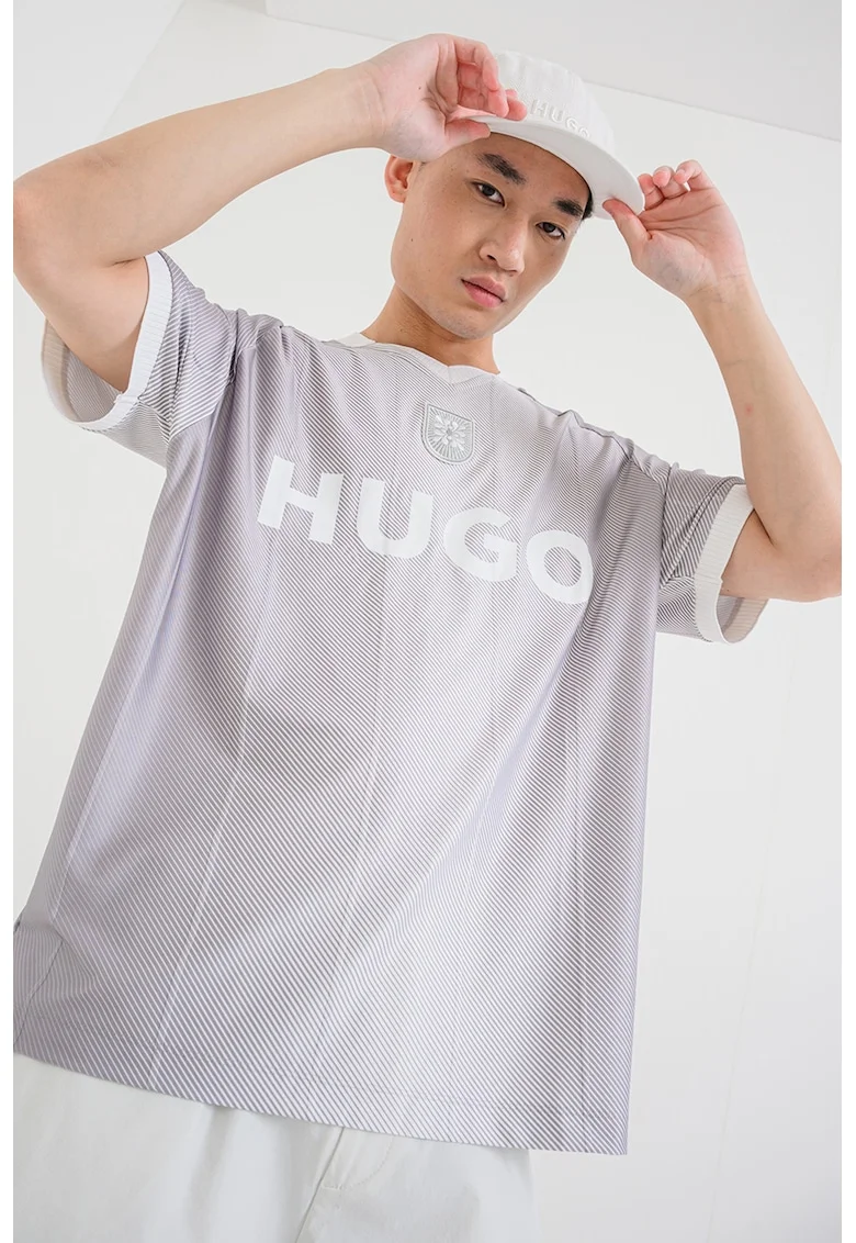 Tricou cu imprimeu logo Dwild, Alb/Gri