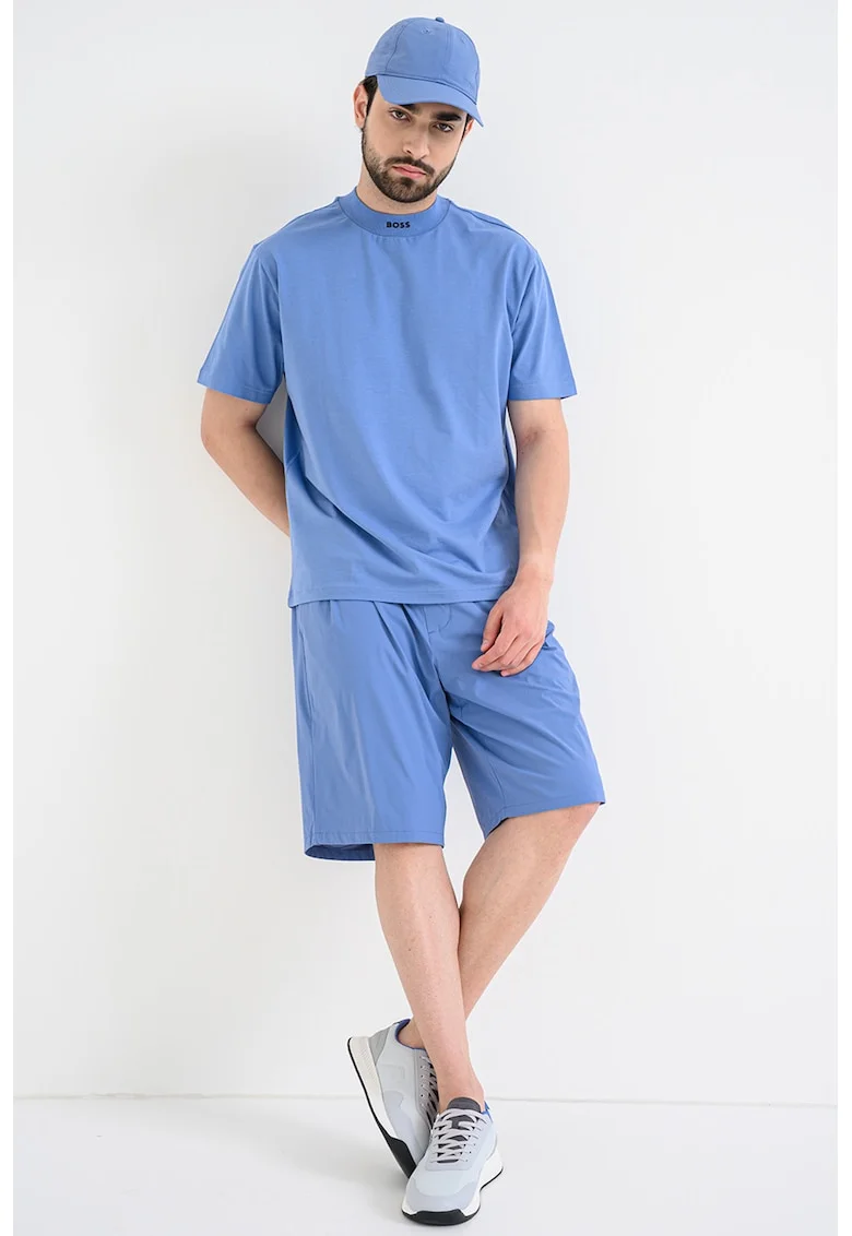 Pantaloni scurti cu talie elastica, Albastru azur