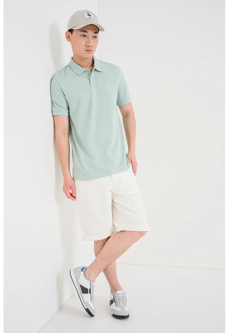 Tricou polo slim fit Passenger, Verde deschis