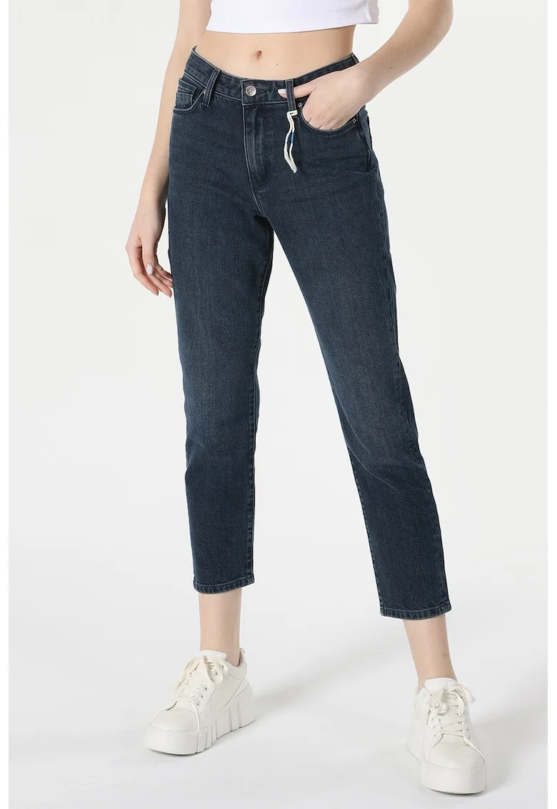 Blugi crop slim fit, Bleumarin