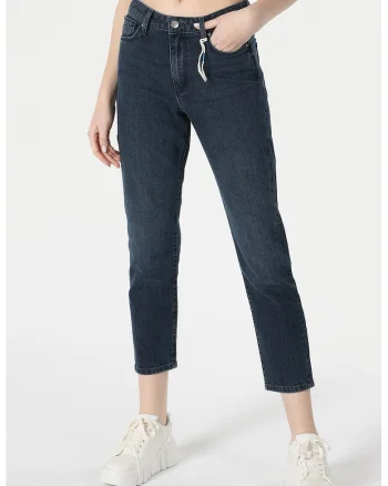Blugi crop slim fit, Bleumarin
