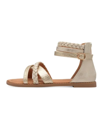 Sandale flatform cu fermoar, Auriu