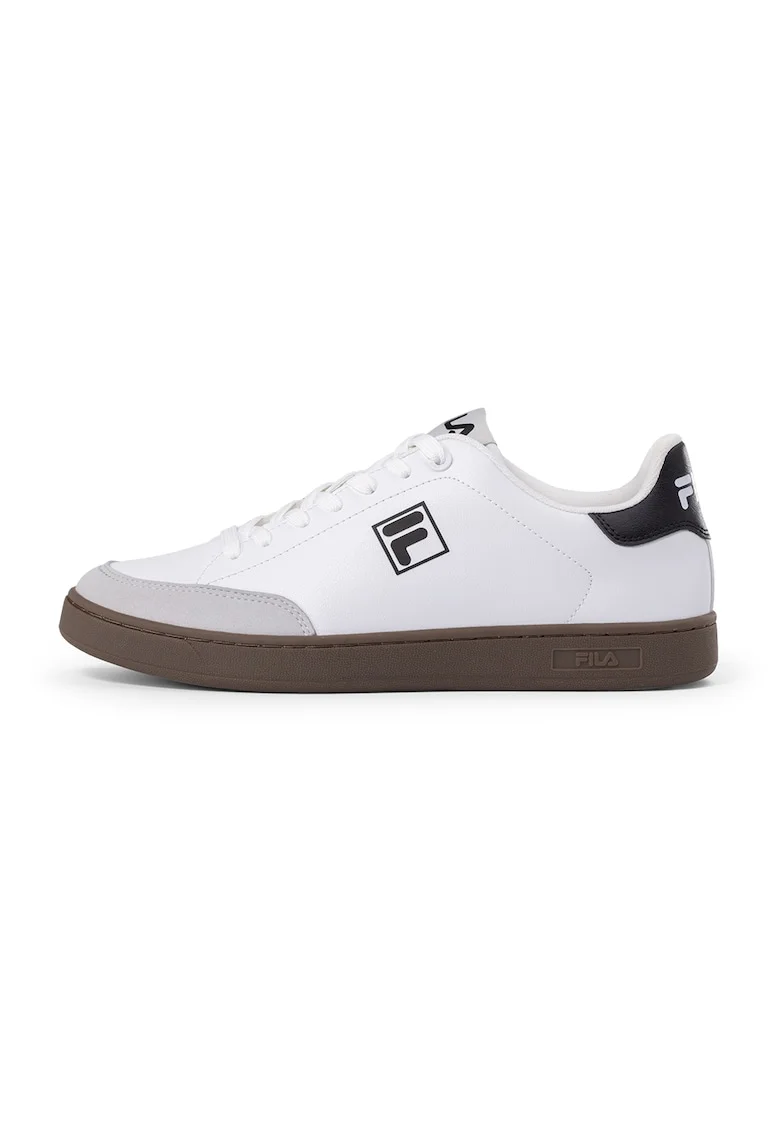 Pantofi sport low-cut din piele ecologica, Negru/Gri deschis/Alb optic