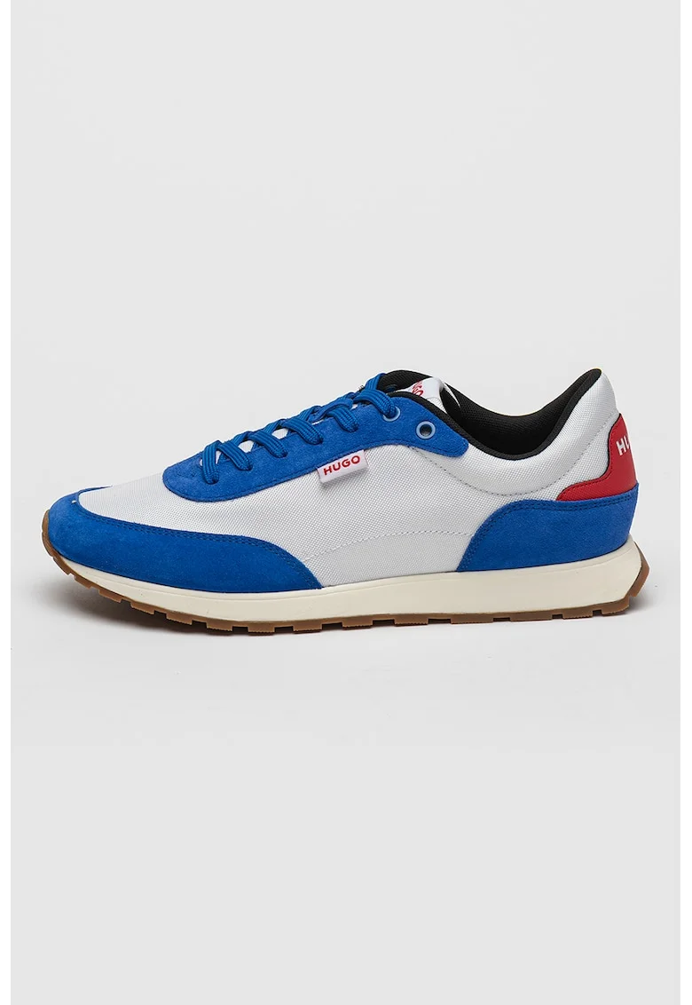 Pantofi sport cu garnituri de piele intoarsa Icelin, Alb/Albastru royal