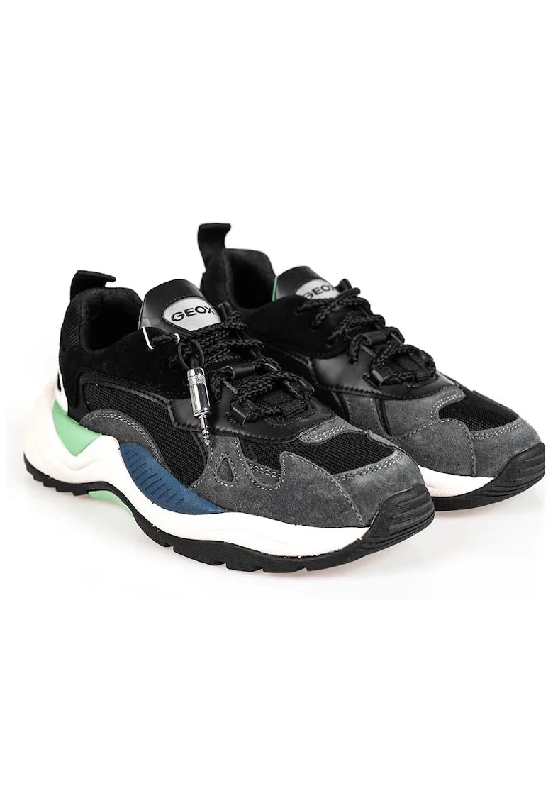 Pantofi sport cu garnituri de plasa si piele intoarsa  T02 A,